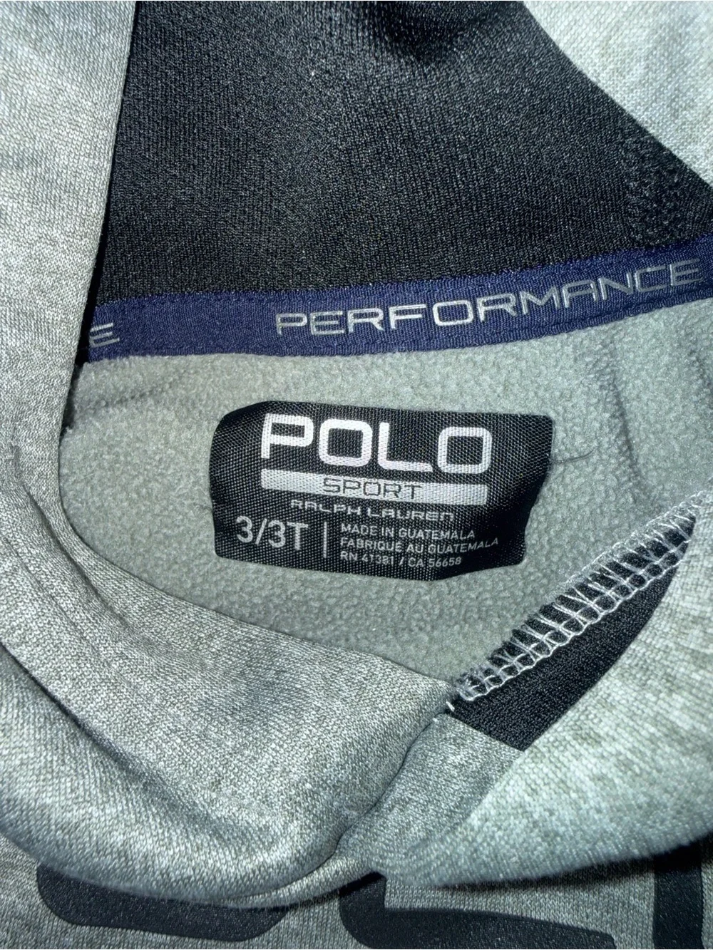 🟩Ralph Lauren Polo Sport Gray Pullover Hoodie with Black Trim